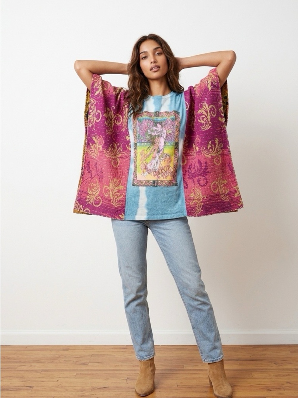 Handcrafted Upcycled Janis Joplin Kantha Tunic NWT One Size